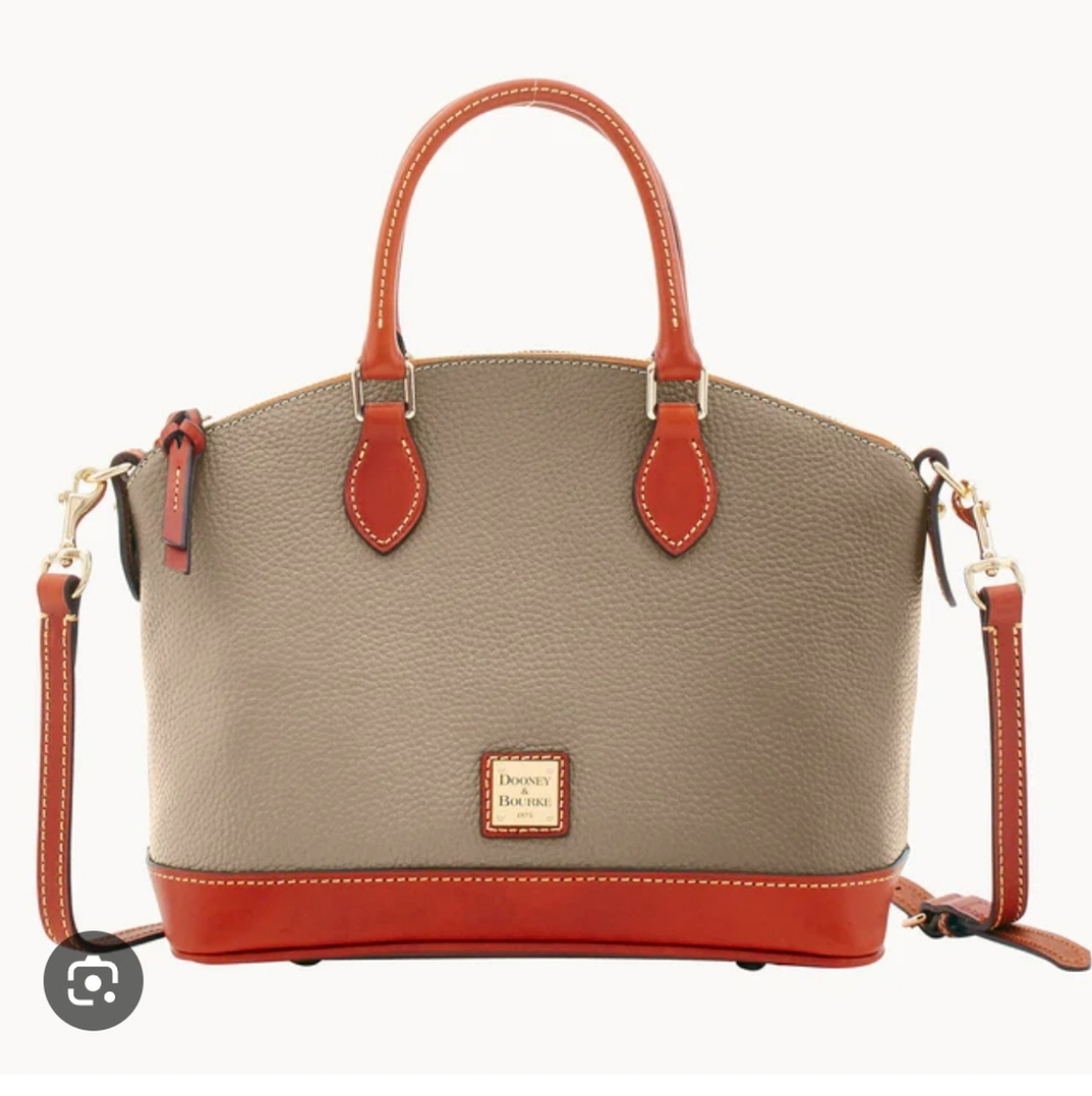NWT DOONEY & BOURKE DOME SATCHEL DARCY BAG ELEPHANT TAUPE w/ TAN TRIM SOLD OUT